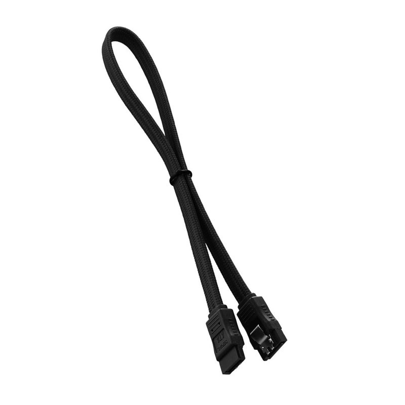 CableMod ModFlex Sleeved SATA 3 Cable (Black, 30cm) - Image 1
